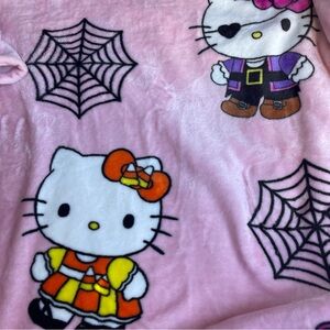 Hello Kitty 2024 Halloween Pink Throw Blanket Pirate Candy Corn Spider Web 48x72